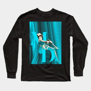 Marlene – The Blue Angel - Turquoise Long Sleeve T-Shirt